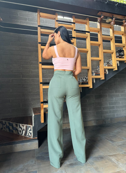 Pantalon liviano color verde